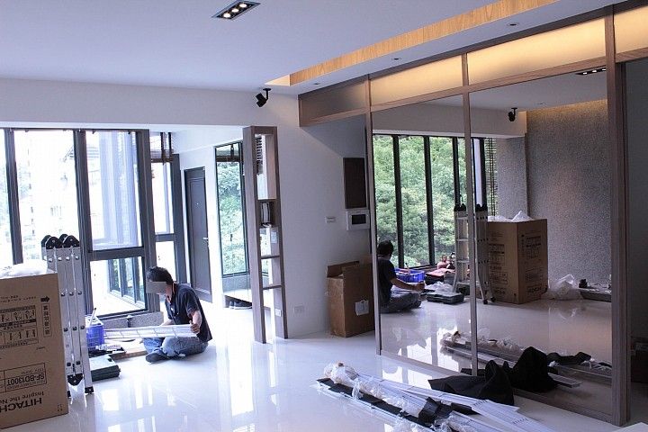 現代風,開放式,綠色,餐廳