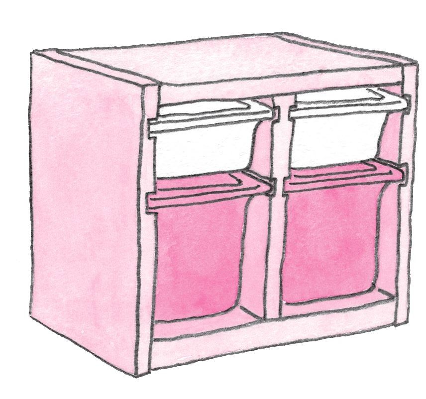 ▲收納盒明顯小於收納櫃,縫隙處容易囤積灰塵