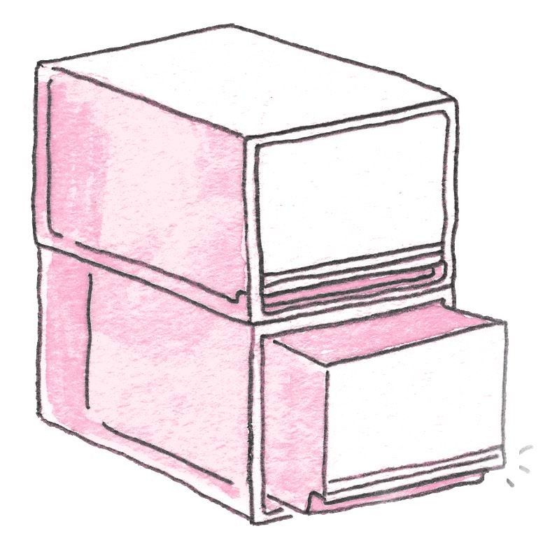 ▲內凹設計易造成收納量減少。推薦大家使用吉川國工業所生產的「Like it」系列