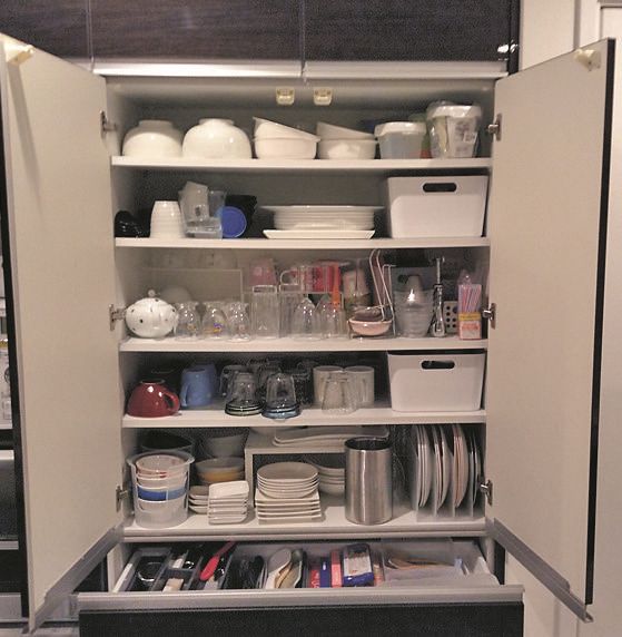 ▲這樣不行! 不同顏色和形狀混雜在一起的狀態。依使用頻率來分類，反而變得不容易取用。