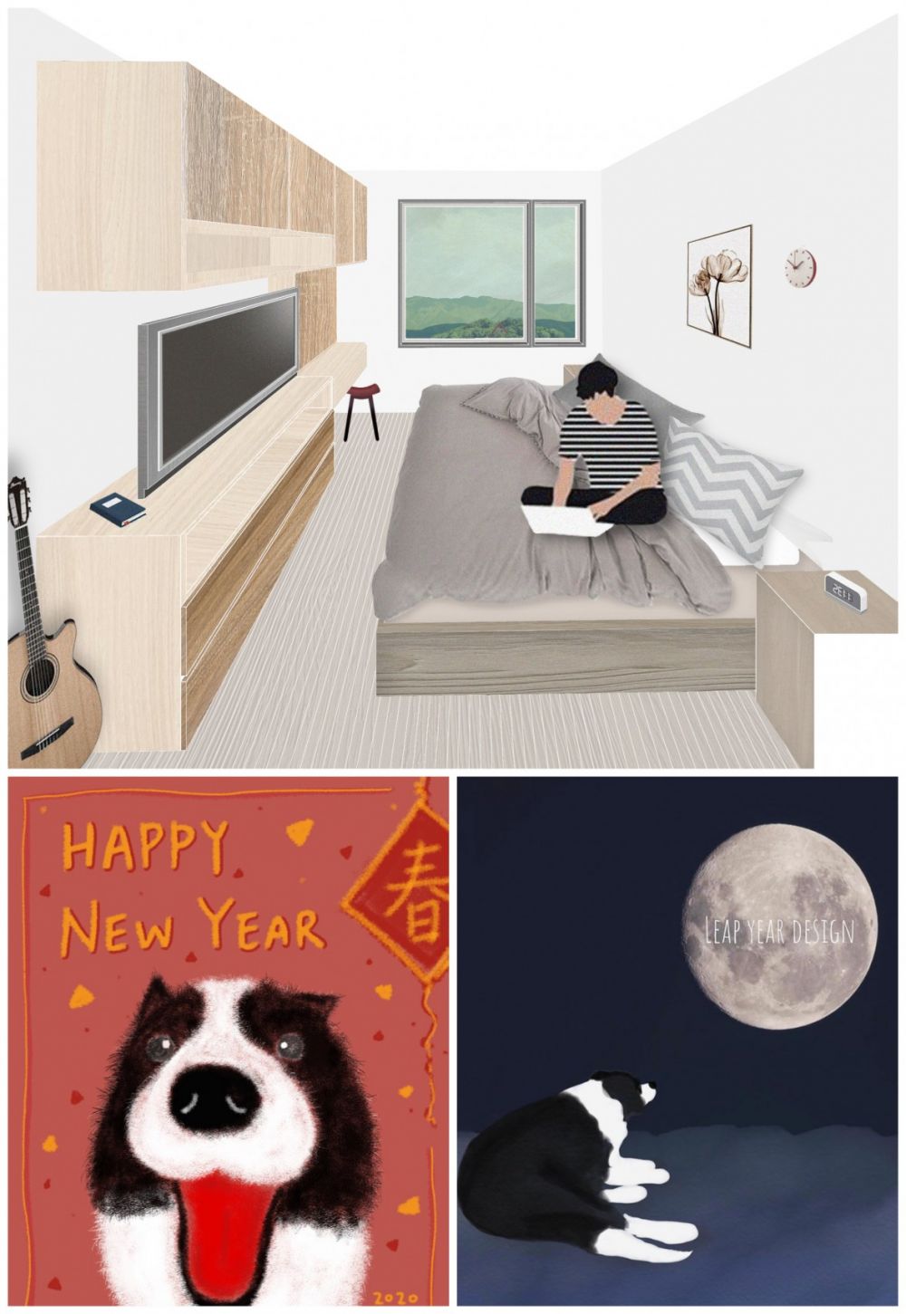 ▲設計師Lea和設計團隊們共同設計的畫作,經常在服務中出現。