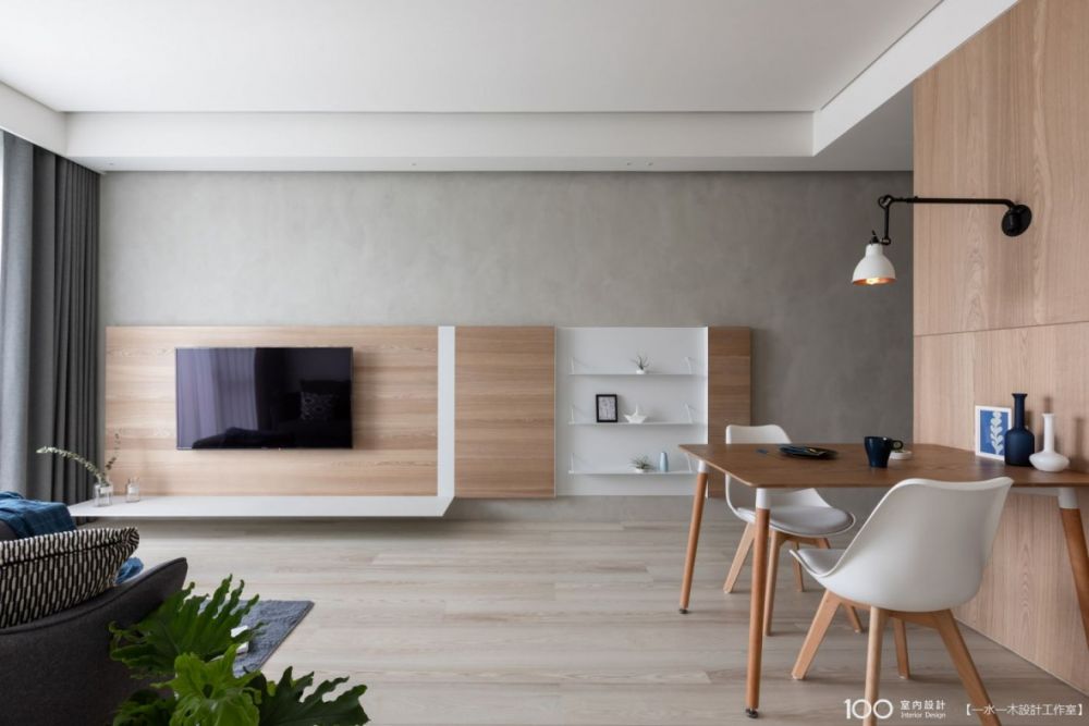 層板+吊櫃 小客廳也能有超大收納量