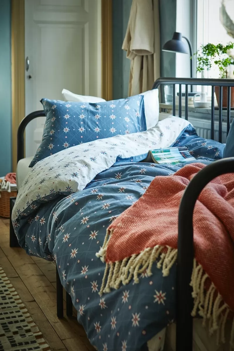 ▲ÅKERJORDFLY雙人被套組, 藍色/星星圖案