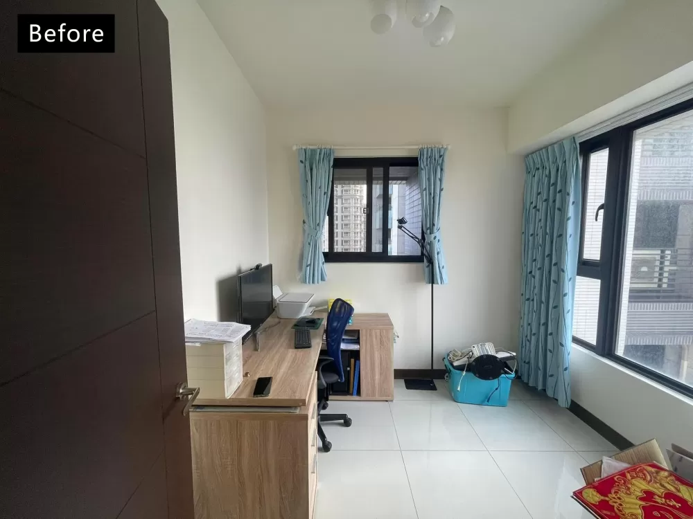 3-before-書房規劃臥榻結合收納設計,前方是抽屜式,後方榻榻米區則為上掀式