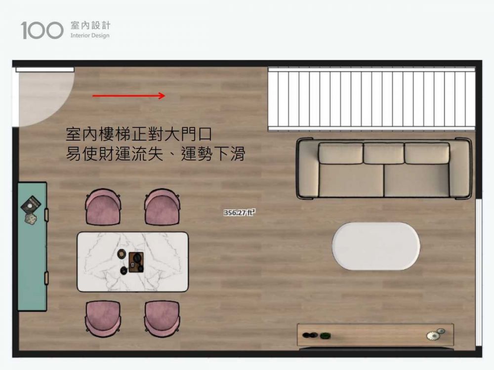 樓梯正對大門
