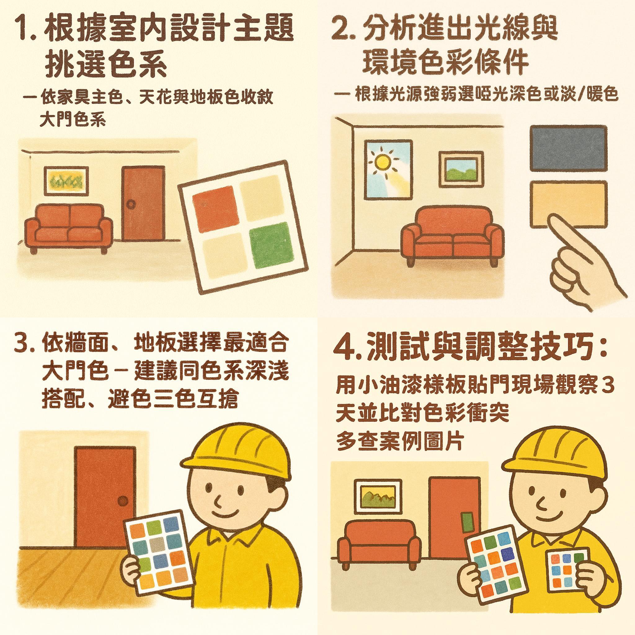 大門配色具體操作步驟