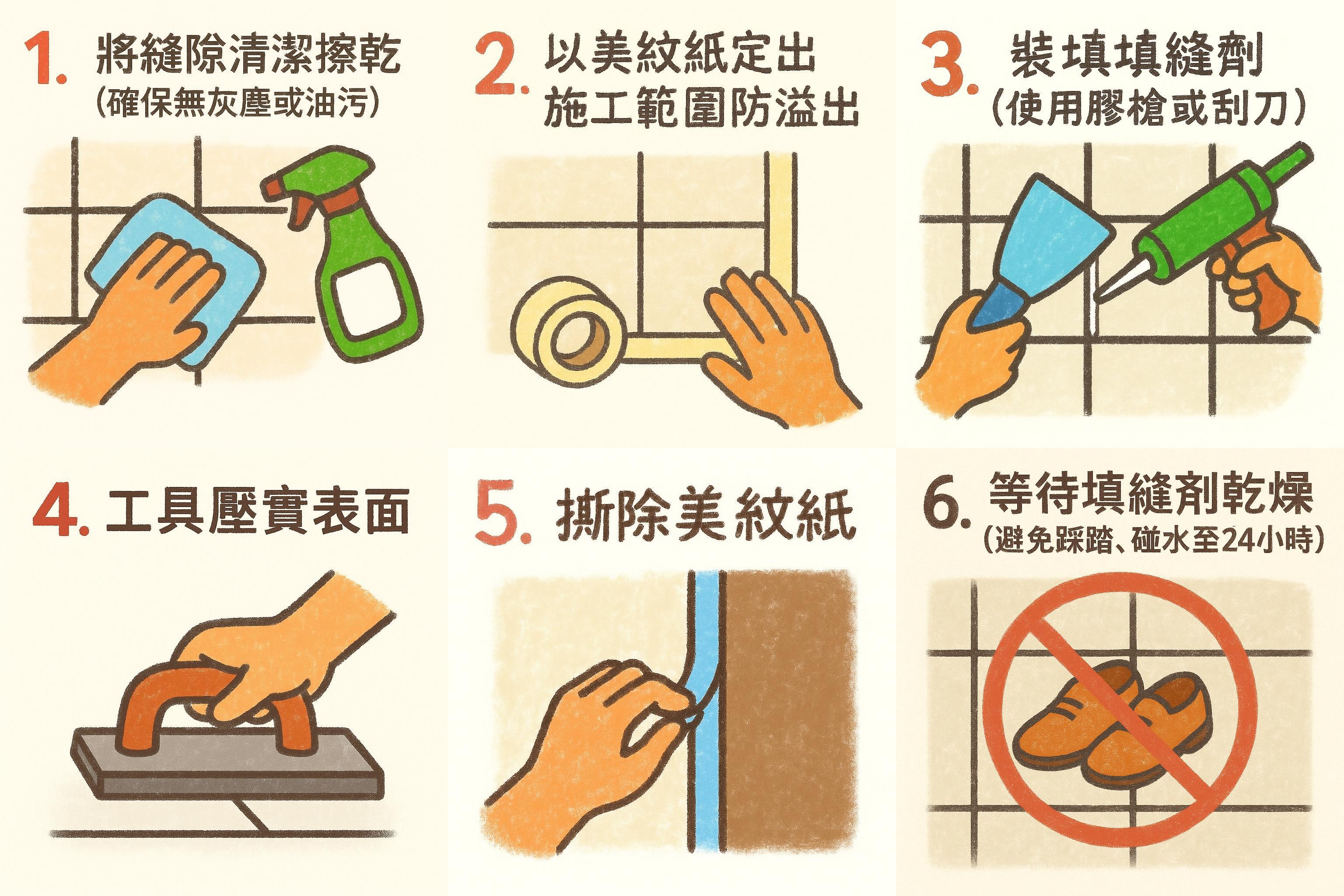 樹脂填縫劑填縫施作標準流程