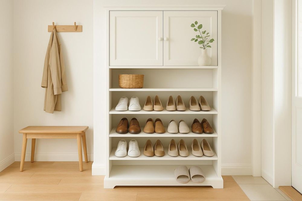 鞋櫃太亂難清?玄關這樣規劃,收納量翻3倍、省時又好找!