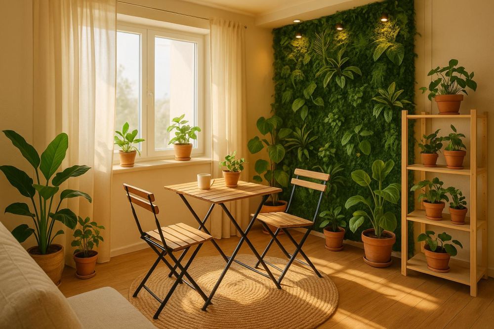 沒陽台也能擁有度假感!客廳『偽陽台設計』這3招,小空間輕鬆打造綠意角落