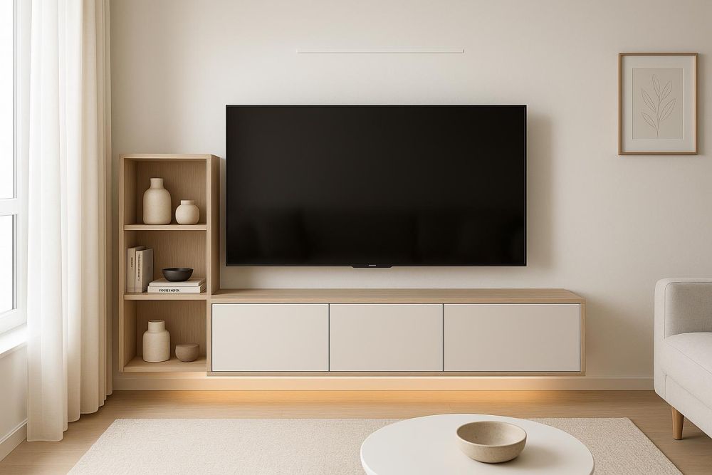 電視櫃只會塞雜物?新手最常犯5大錯!高機能設計這樣做,客廳收納翻3倍零雜亂