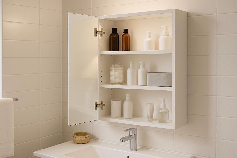 小浴室收納崩潰?衛浴鏡櫃這樣規劃,備品收納量激增3倍不凌亂