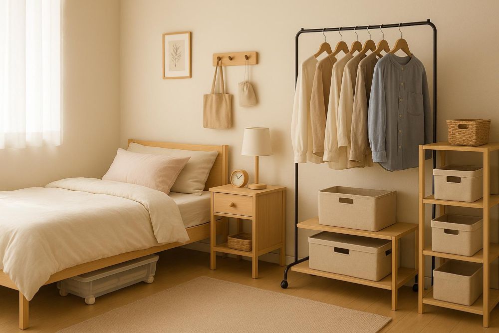 不做衣櫃也能收納3倍衣物!臥室這樣規劃,空間翻倍又整齊