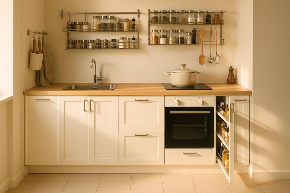 一字型廚房窄到轉不了身?這4招走道秒變寬、收納量激增3倍