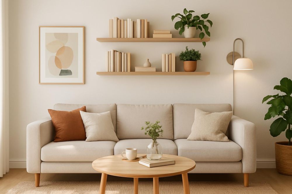 沙發背牆別再空著！用『這3招』收納提升2倍，質感激增不佔空間