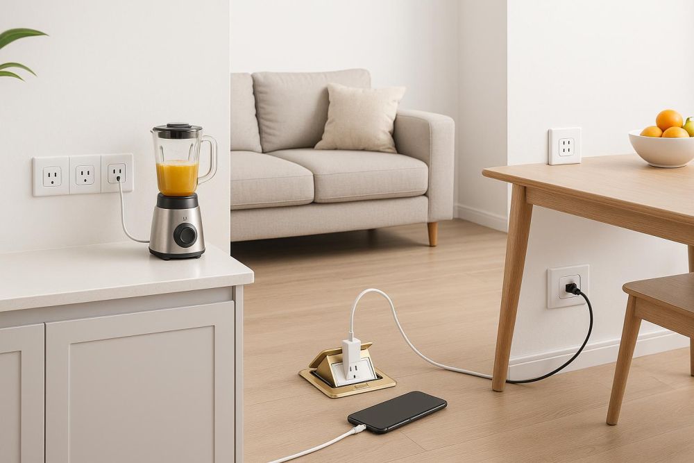 插座裝錯位置天天後悔！水電師傅激推『這個角落』必留插座，用電超順手