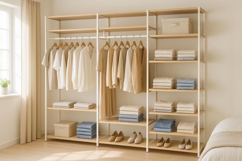 房間太小衣櫃放不下?開放式設計收納量激增3倍,空間感放大不擠壓