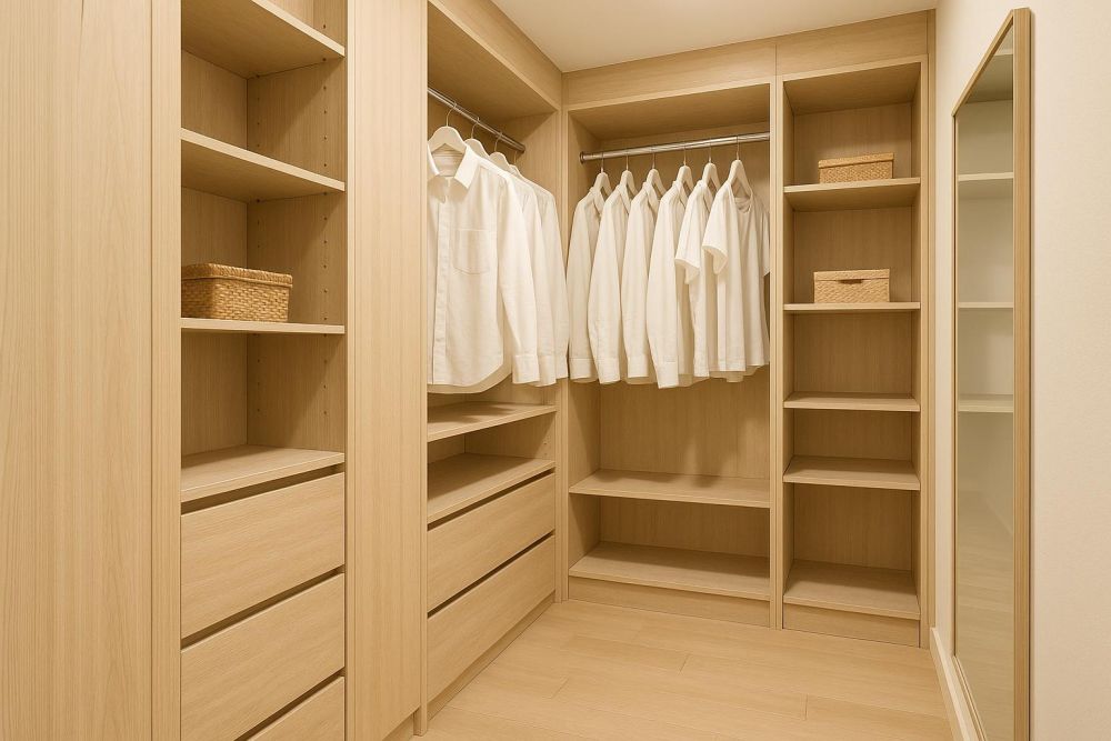 更衣室收納總不足?「這樣搭系統櫃」收納翻3倍、零壓力不擠