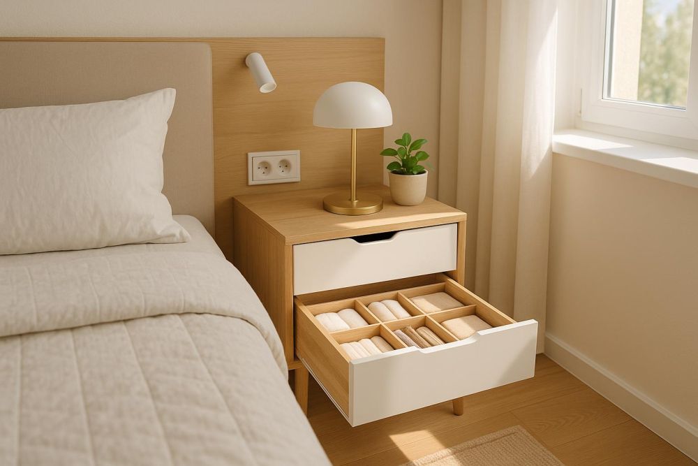 床頭櫃別亂放!「這樣設計」收納翻3倍,臥室空間多出1坪
