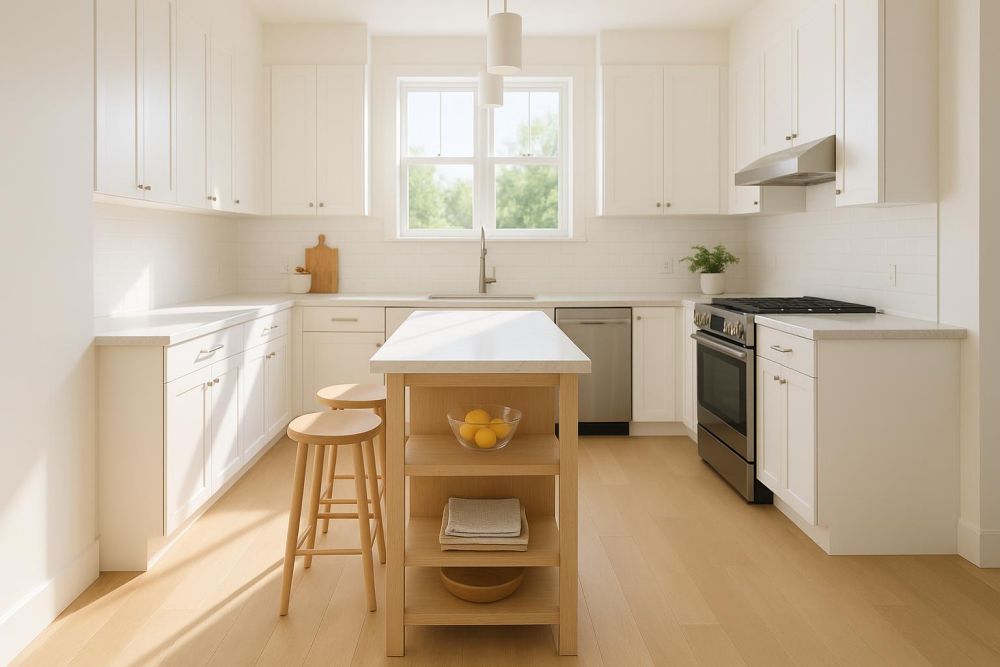 廚房拉門超佔空間？『吧台中島改窄』取代牆面，一招多出1坪收納、動線順10倍