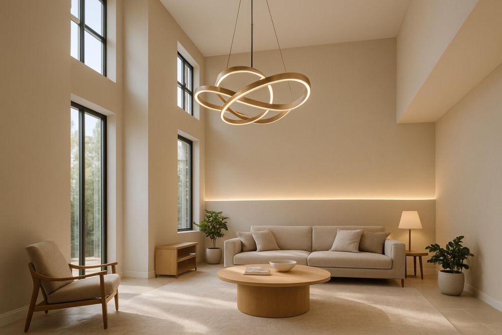 挑高客廳吊燈怎麼選?5個關鍵尺寸與燈具種類挑對,透天厝照明大器又不積灰