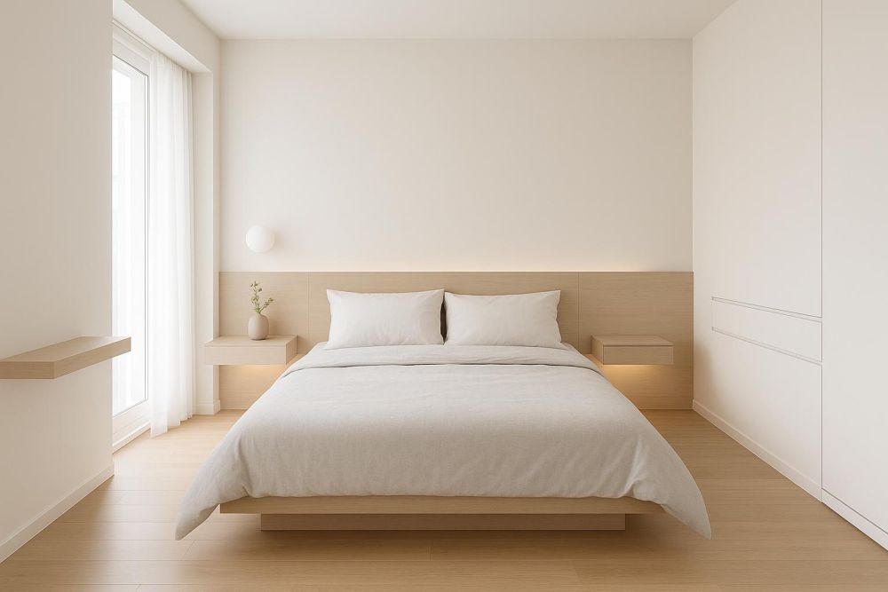 床頭櫃真的還要做嗎?這招減半厚度,臥房空間立刻翻2倍!