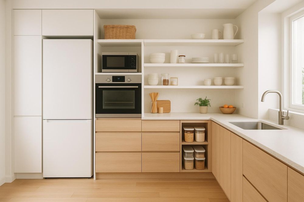 廚房空間太小擺不下冰箱電器櫃？專家曝『這設計』輕鬆搞定收納，空間翻倍不擁擠