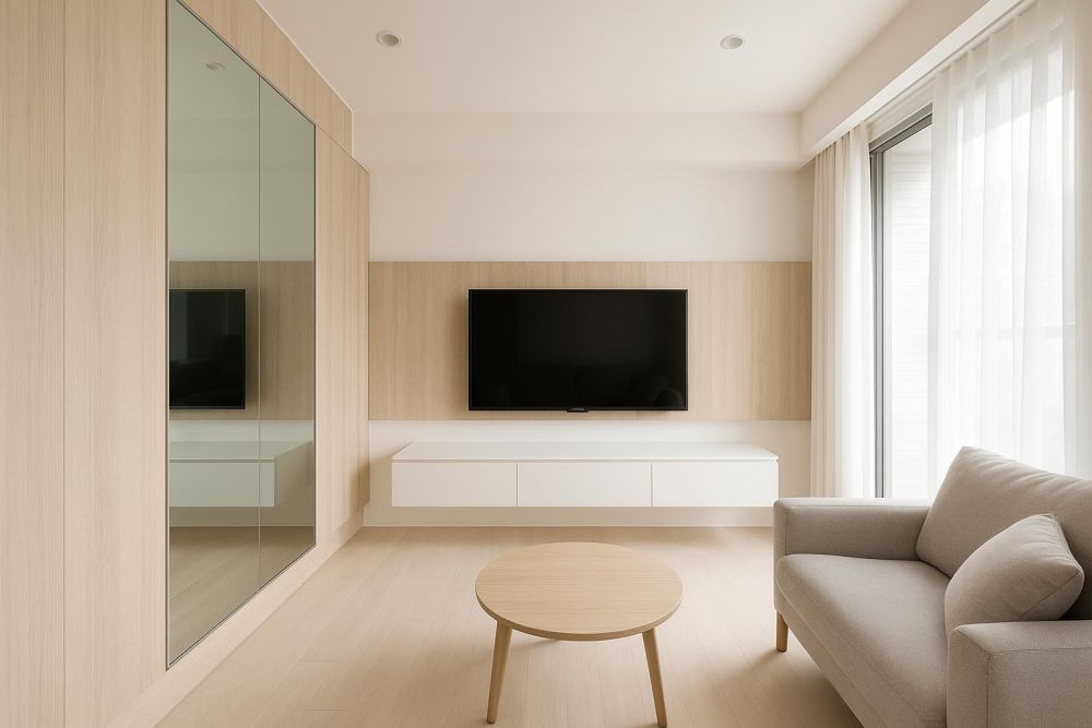 電視牆太擠？小坪數改這設計，空間放大1倍、視覺超開闊