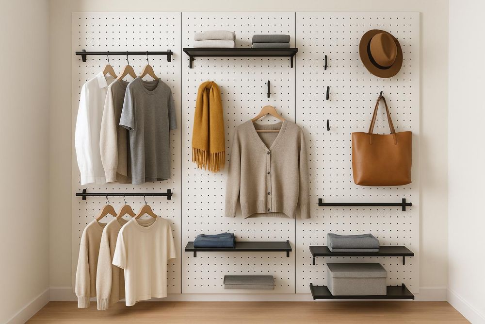 衣櫃收納老是亂？洞洞板設計這樣做，空間翻倍、衣物分類超簡單