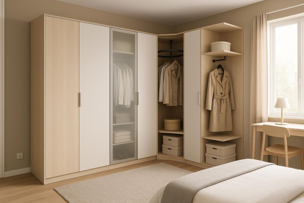 衣櫃別再做一字型!L型轉角衣櫃收納量翻3倍,小空間也能超好用