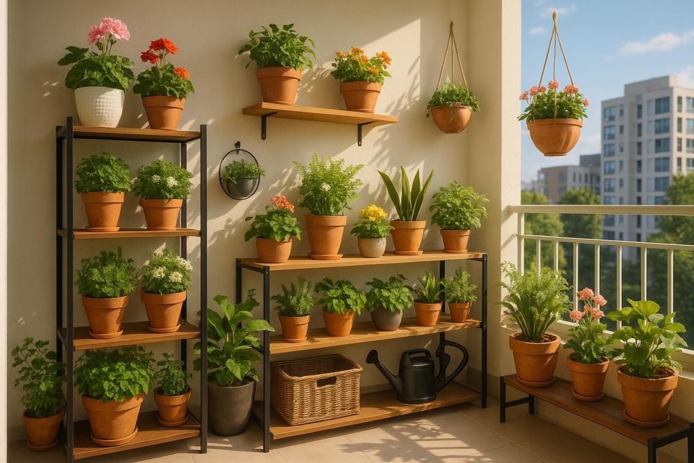 陽台雜亂沒空間？這樣設計花架，綠植多3倍、收納翻倍，打造高顏值花園陽台