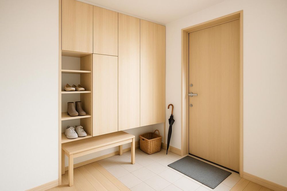 玄關鞋櫃總是亂？2025年日式玄關收納櫃設計，收納量翻3倍+門口整齊不擁擠