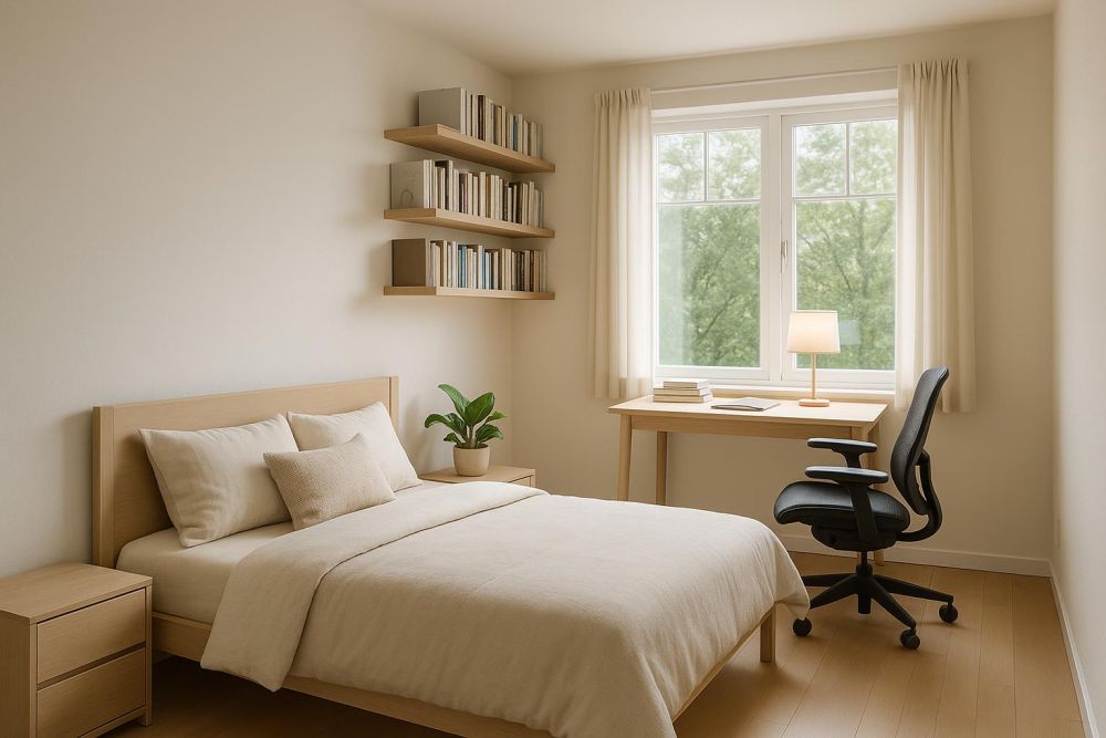 臥室結合書房設計4招，書桌擺對位置收納翻3倍、不佔空間