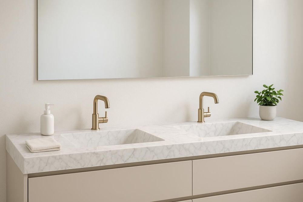 裝修選雙洗手台還是寬檯面?3大痛點解析,空間規劃與收納一次到位