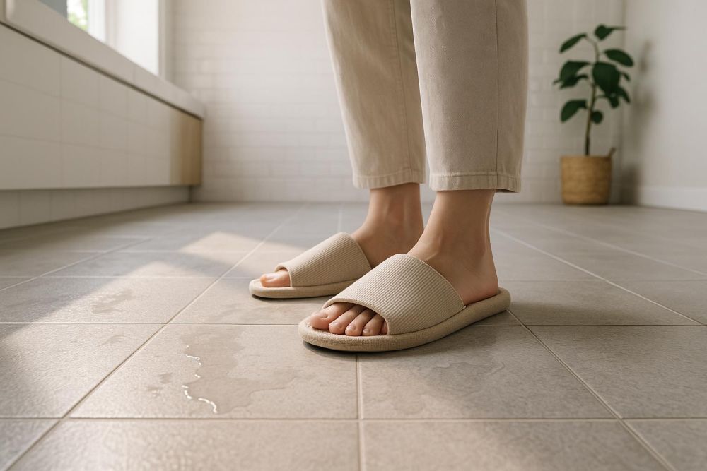 廚房浴室防滑磁磚沒選對？5步驟檢查防滑係數，空間安全多3倍！