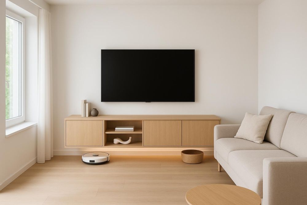 懸浮電視櫃這樣設計，收納翻倍、客廳空間大增不擁擠