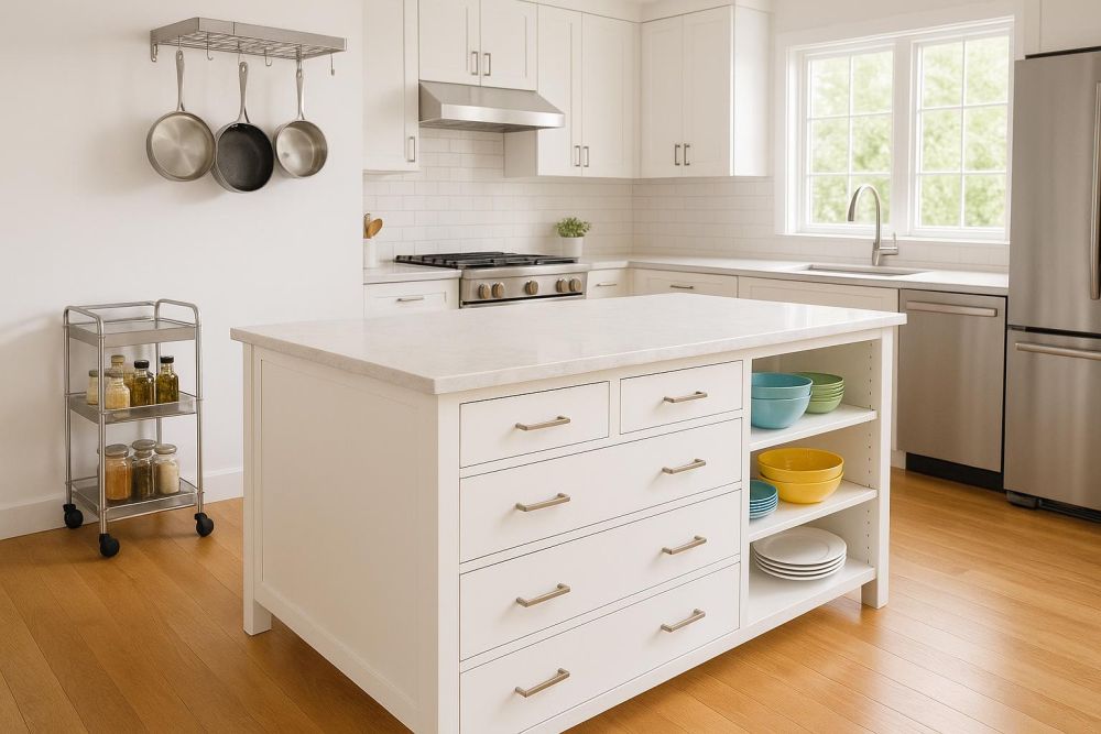 中島櫃只會擺雜物?這4種設計收納激增3倍,廚房不再亂