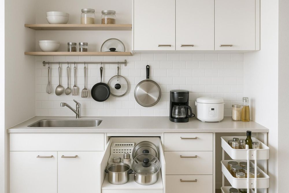 小廚房收納太難?5招收納技巧空間增2倍,動線好收納又翻倍