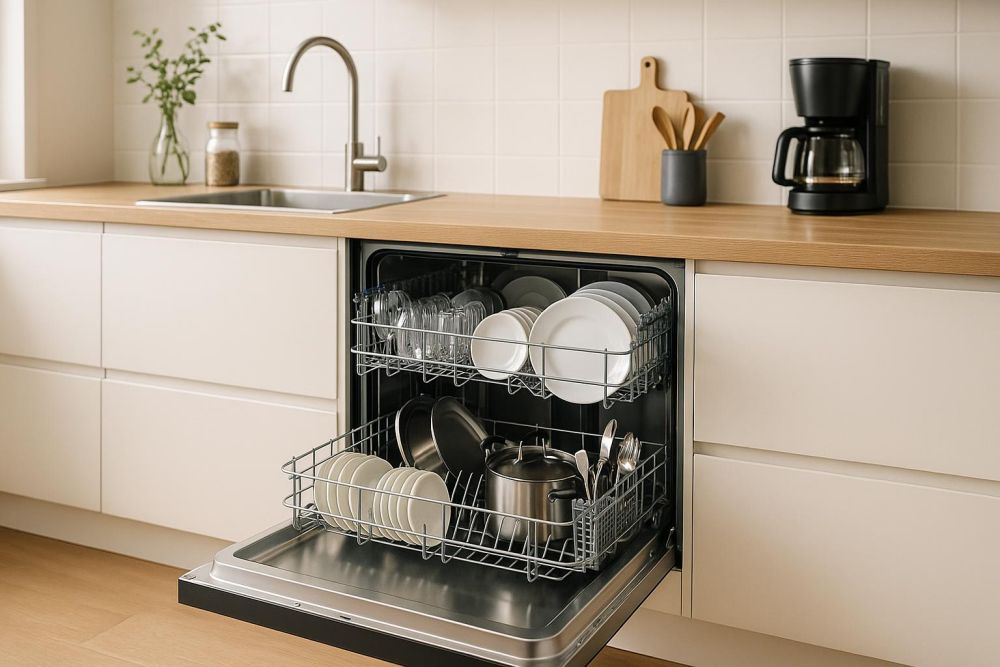 廚房檯面終於乾淨！洗碗機安裝『這位置』收納多3倍，還能省電省水超省力