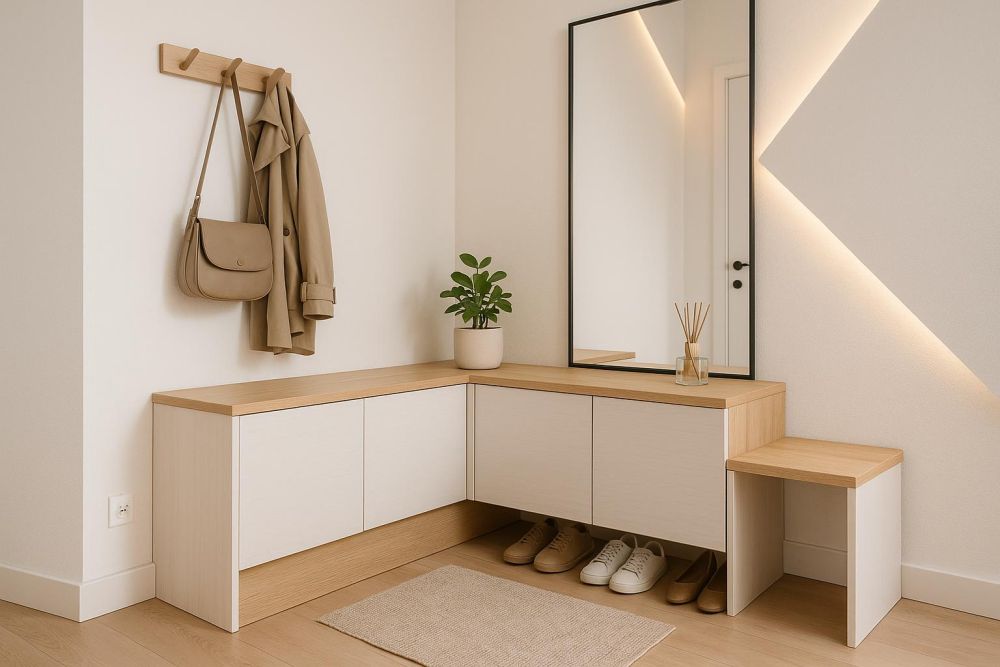 進門鞋包亂放、玄關太窄?二進式玄關這樣做,收納翻3倍、全家動線不卡手!