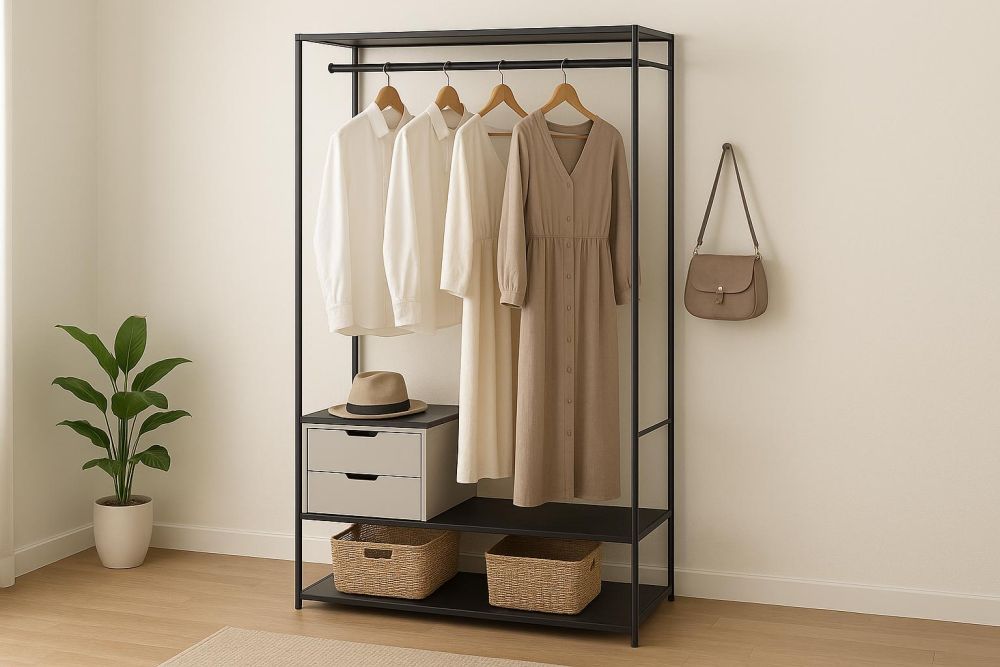 傳統衣櫃越用越亂?爆款鐵架衣櫃這樣設計,收納量翻3倍、不怕換季再也不亂