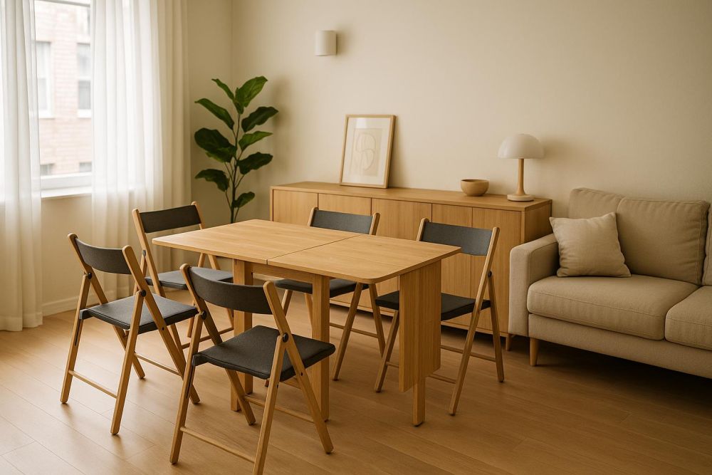 小戶型還買傳統餐桌？摺疊餐桌多1.5倍空間，三步變身大餐廳