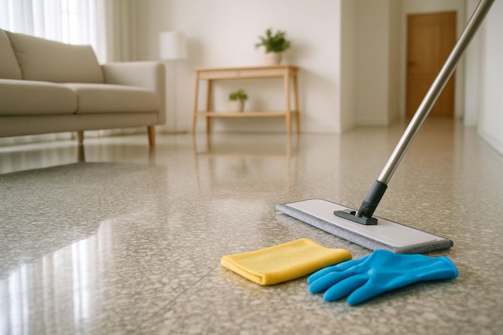 磨石子地板髒黑難清?做對這5步驟,保養拋光一次搞定、亮回新家感