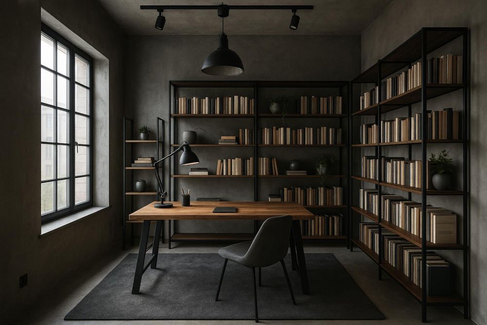 書櫃太笨重、空間太冷清？6招打造溫暖實用工業風書房，收納翻倍閱讀更舒適