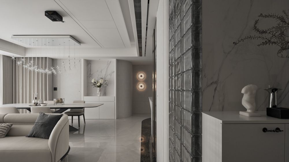 天然石紋X清透玻璃 44坪質感輕奢宅,實現退休後的優雅日常