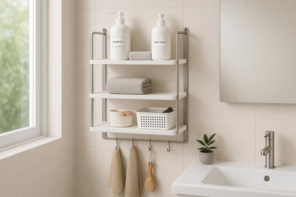浴室收納層架別只放幾樣!多1招設計,收納量翻2倍、細節不再亂