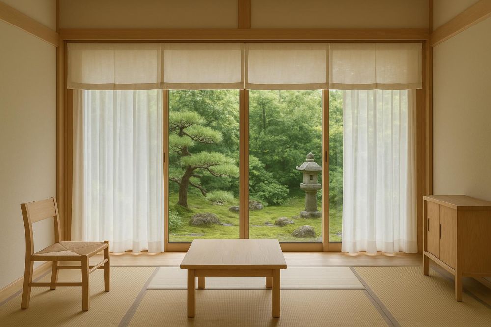 和式庭院窗簾這樣選，禪意、遮光、防水一次到位！挑錯這步小心氣氛全毀