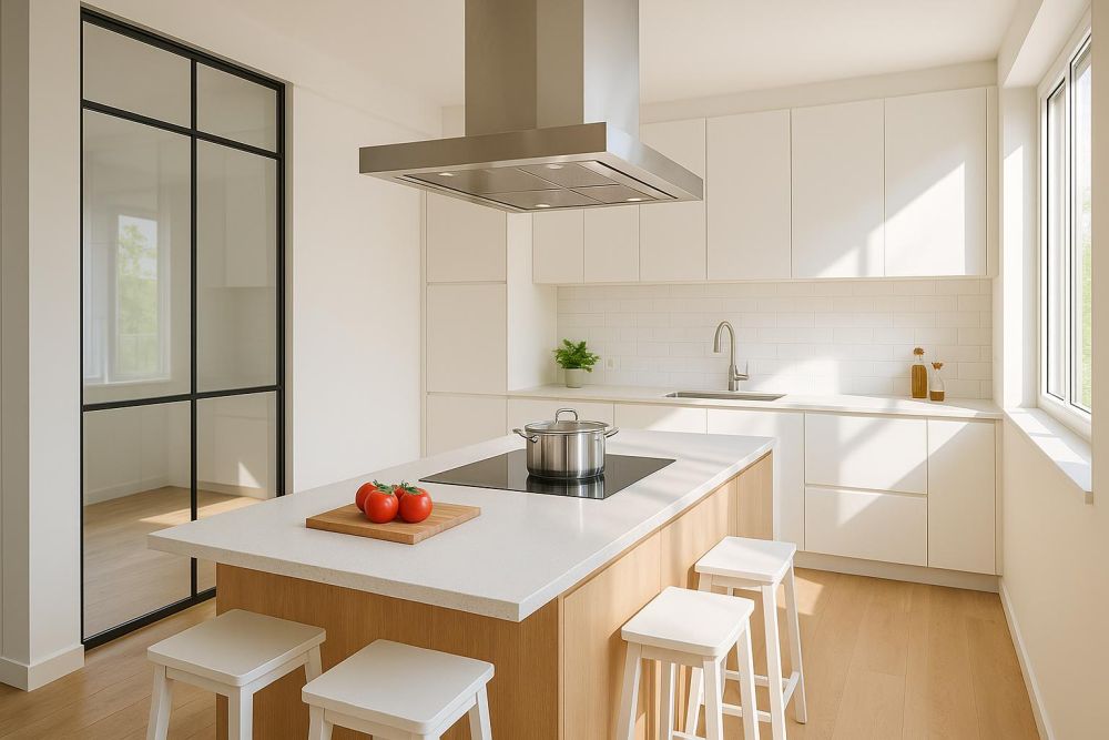 中島型廚房油煙亂竄？3招關鍵設計解決油膩困擾，開放式空間也能清爽無味