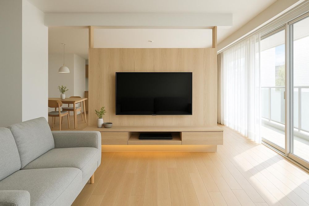 不做滿牆電視櫃!半高電視牆這樣設計,空間瞬間放大2倍