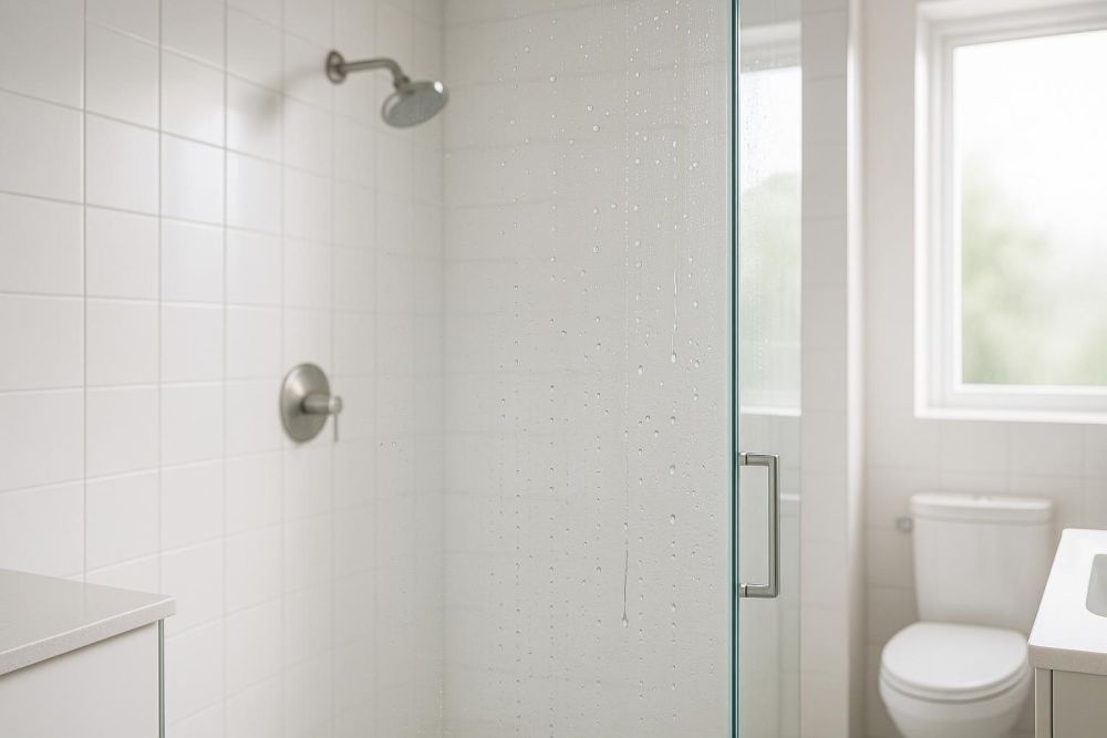 浴室玻璃水垢難清?鍍膜效果實測:清潔時間省3倍,光亮不再留水痕