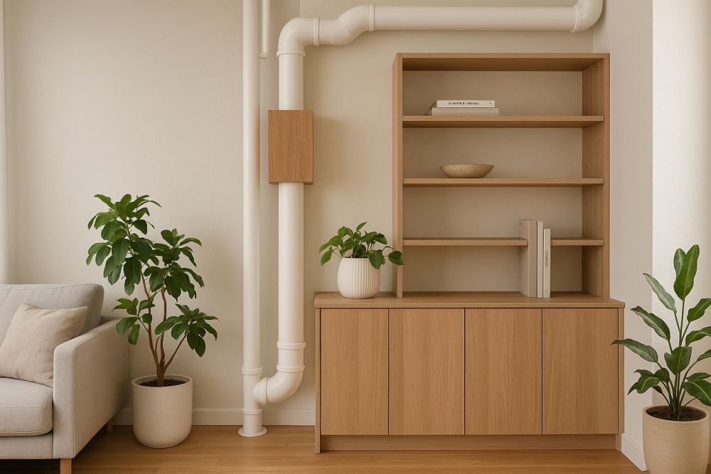 水管外露超醜？「這5招」巧妙修飾，讓管道隱形又美觀，收納空間還能多2倍